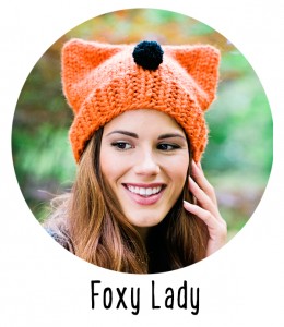 Foxy Lady hat knitting pattern, easy cat ear beanie hat