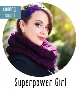 SuperPower Girl chunky knit cowl knitting pattern