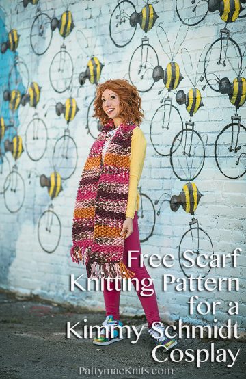 Free Scarf Knitting Pattern | Easy knitting pattern |Inspired by Kimmy Schmidt | includes free knitting pattern and video tutorial to make the stitch