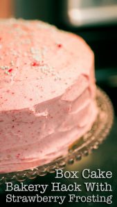 Learn to make your own box cake mix hack with strawberry frosting. Includes recipe and video instructions. A yummy box cake mix hack with bakery flavor.